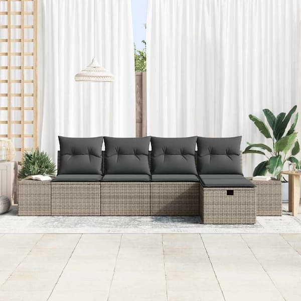 vidaXL Sofa Sæt med pude 5 pcs polyrattan