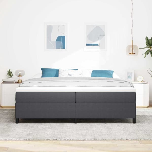 vidaXL Box spring seng Mørkegrå 200 x 200 cm Velourstof