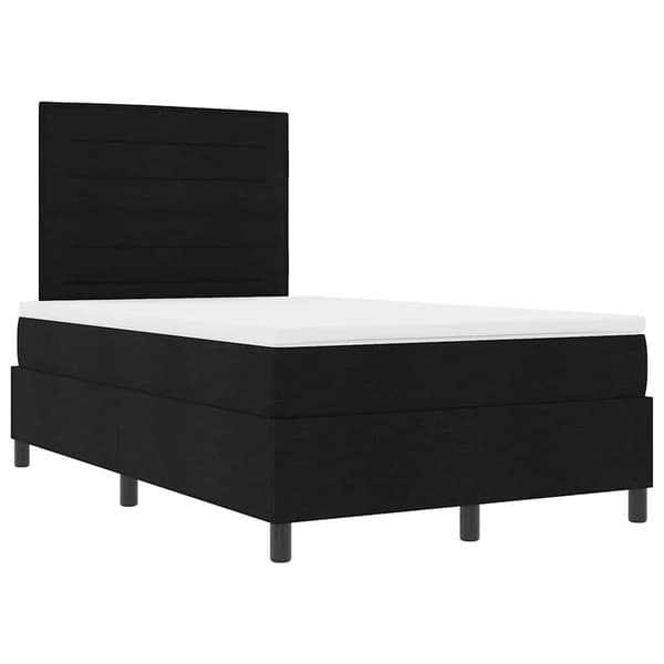 vidaXL Box spring seng med madras Sort 120 x 200 cm Stof