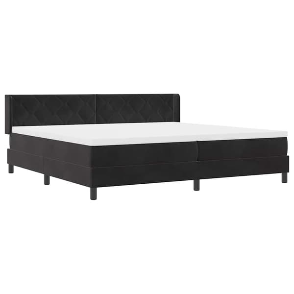 vidaXL Box spring seng med madras Sort 200 x 200 cm Polyester