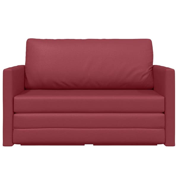 vidaXL Sovesofa 110cm Vinrød Kunstlæder
