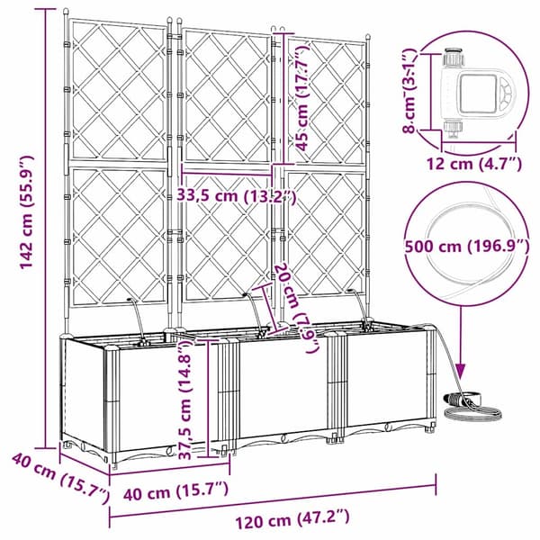 vidaXL Have Blomsterkrukke 3 pcs Sort Stål