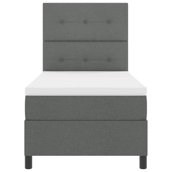 vidaXL Box spring seng med madras Mørkegrå 80 x 200 cm Stof