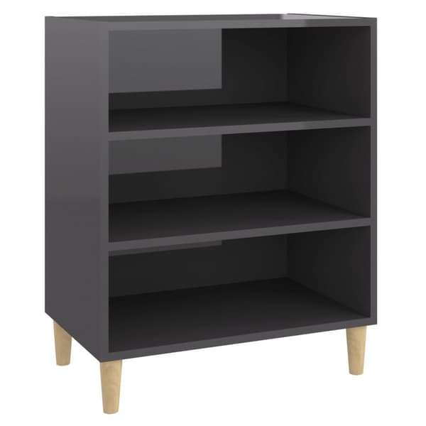 vidaXL skænk 57x35x70 cm spånplade grå højglans