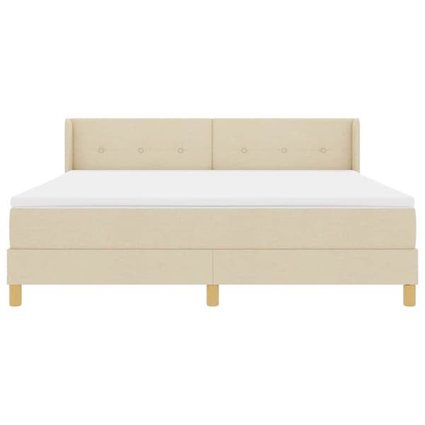 vidaXL Box spring seng med madras Creme 200 x 180 cm Polyester