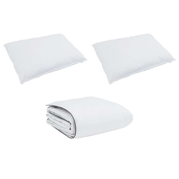 vidaXL Vinter dyne med pude 3 pcs Hvid Dunfjer