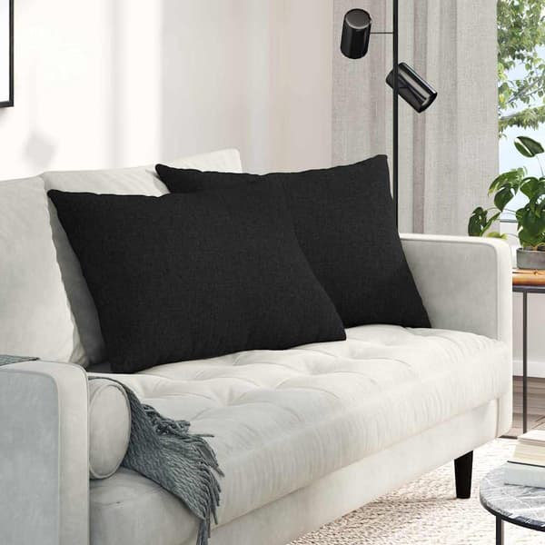 vidaXL Sofapuder 2 pcs Sort 70 x 50 cm Stof