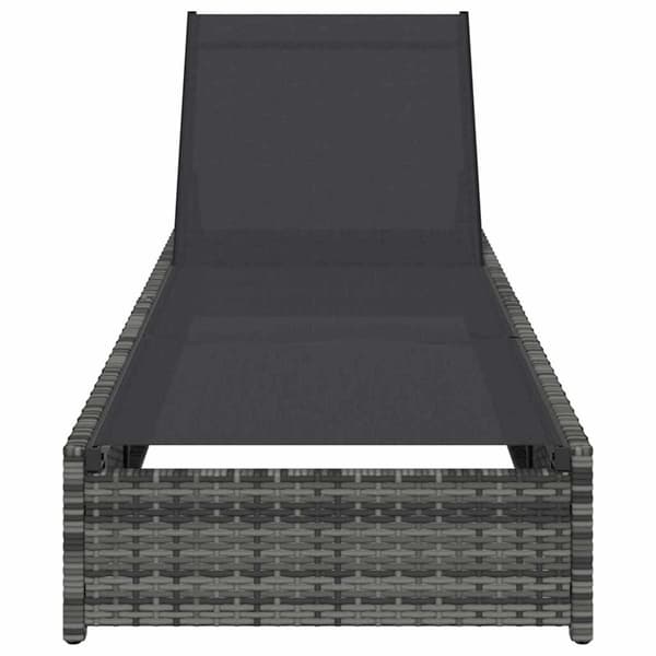 vidaXL Solstol Grå 200.5 x 70 x 75 cm polyrattan