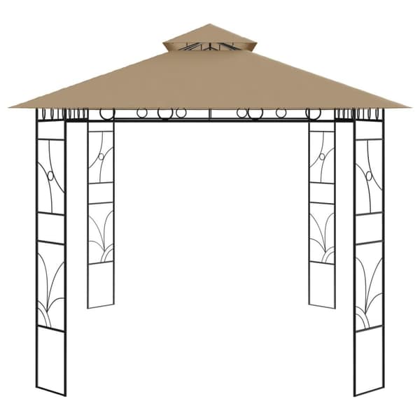 vidaXL pavillon 4x3x2,7 m 160 g/m² gråbrun