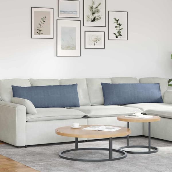 vidaXL Sofapuder 2 pcs Blå 120 x 40 cm Velourstof