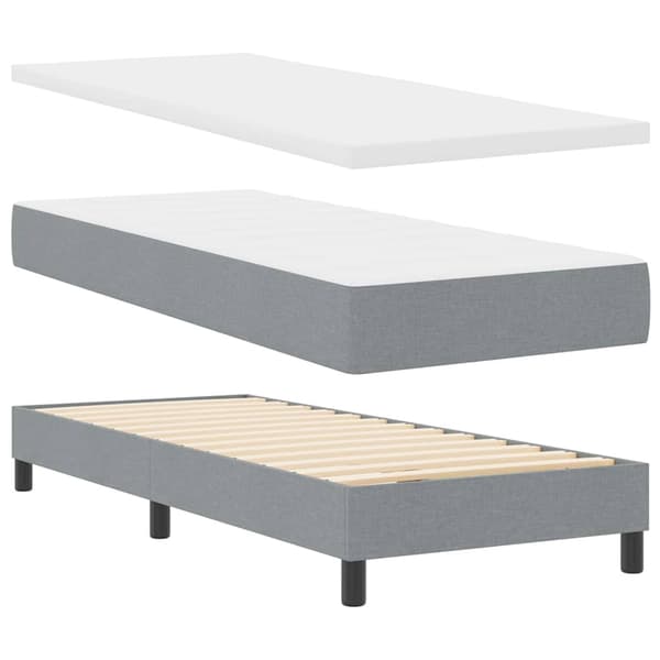 vidaXL Box spring seng med madras Lysegrå 200 x 80 cm Polyester