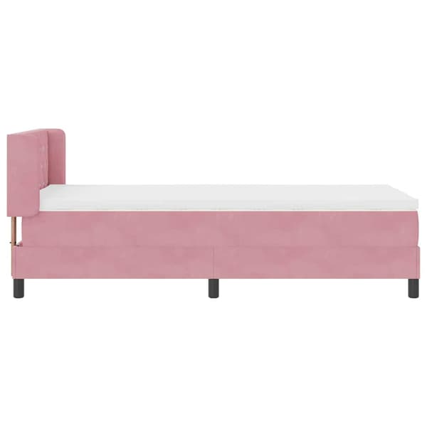 vidaXL Box spring seng med madras Lyserød 190 x 90 cm Polyester