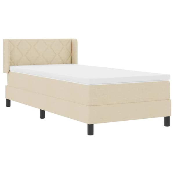 vidaXL Box spring seng med madras Creme 200 x 100 cm Polyester