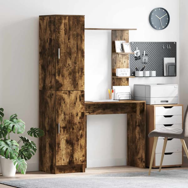 vidaXL Bord 2 pcs Røget eg