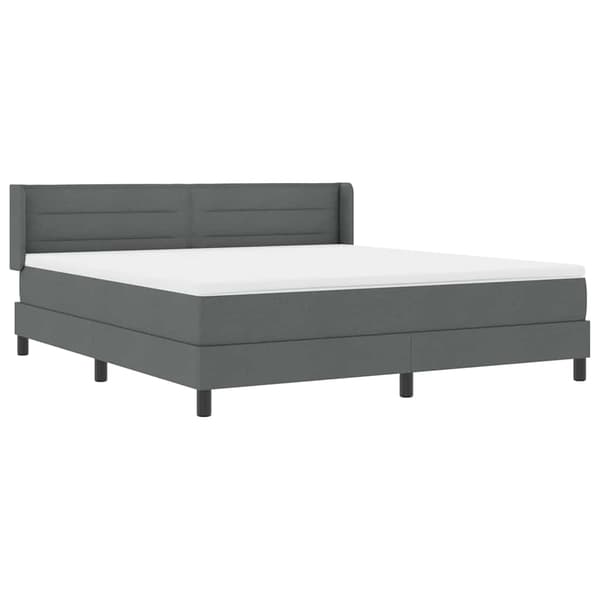 vidaXL Box spring seng med madras Mørkegrå 200 x 180 cm Polyester