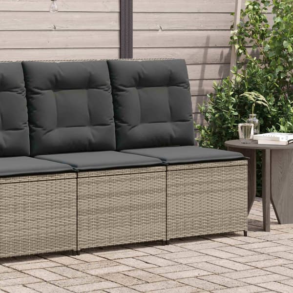 vidaXL Havemøbelsofa med pude Grå polyrattan