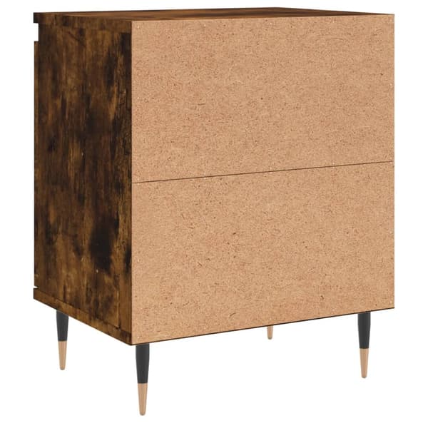 vidaXL sengeborde 2 stk. 40x30x50 cm konstrueret træ røget egetræ