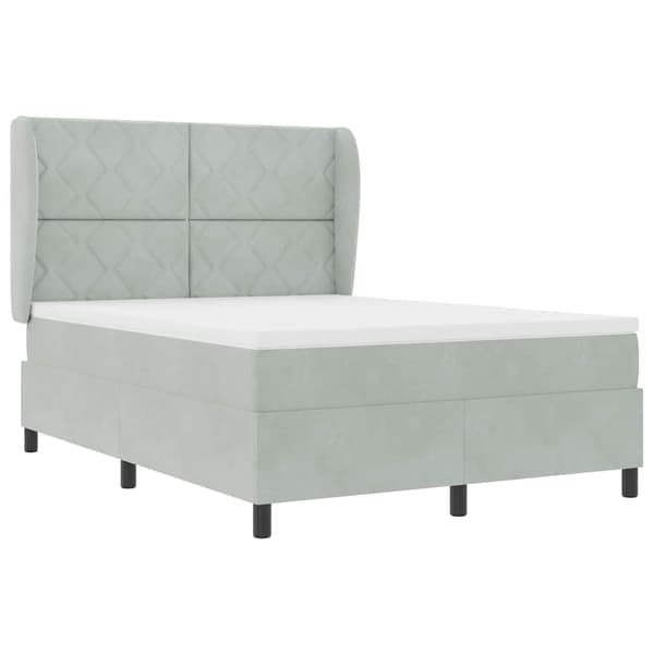 vidaXL Box spring seng med madras Lysegrå 200 x 140 cm Polyester