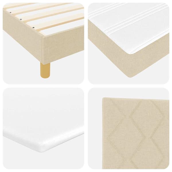 vidaXL Box spring seng med madras Creme 200 x 100 cm Polyester
