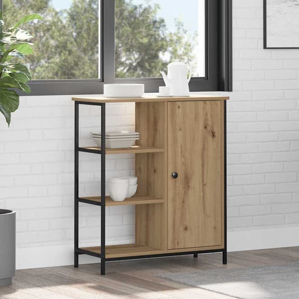 vidaXL Sideboard Artisan Egetræ 70 x 30 x 80 cm