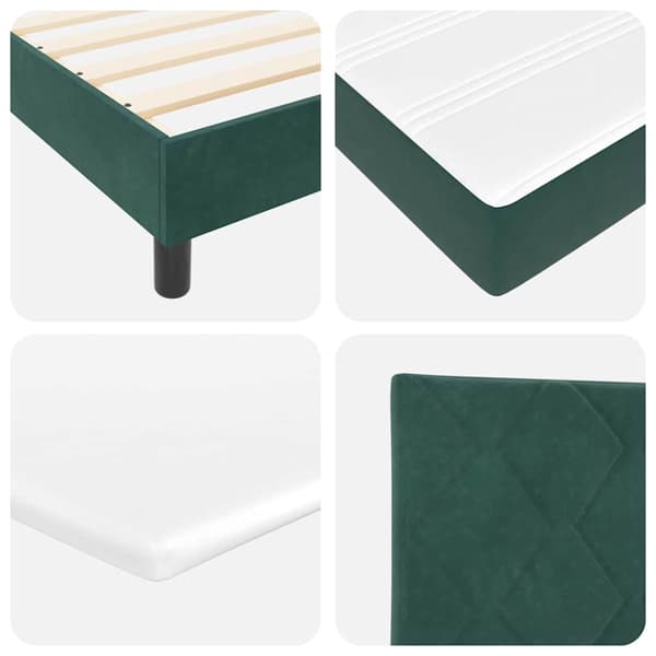 vidaXL Box spring seng med madras Mørkegrøn 200 x 90 cm Polyester