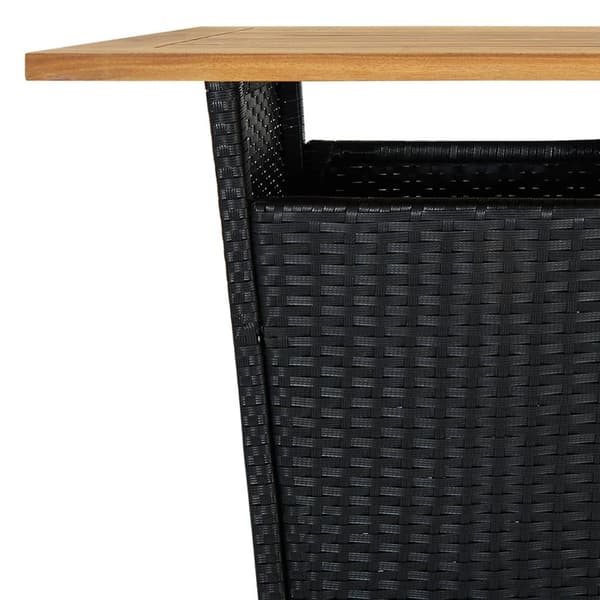 vidaXL barsæt til haven 3 dele med hynder polyrattan sort