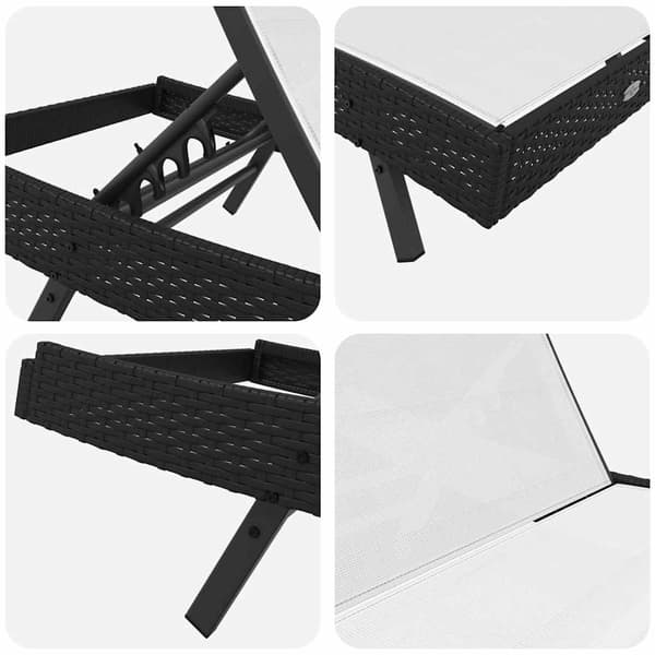 vidaXL Solstol 2 pcs Sort og Hvid polyrattan