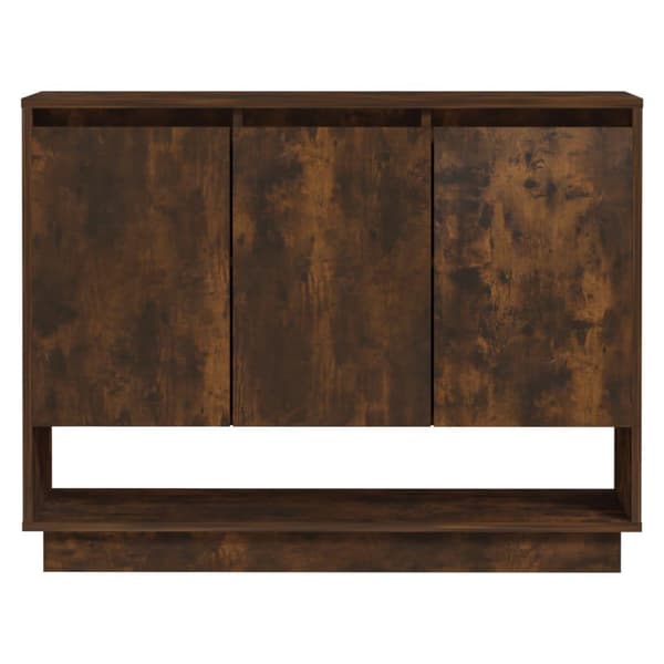 vidaXL skænk 97x31x75 cm spånplade røget egetræsfarve
