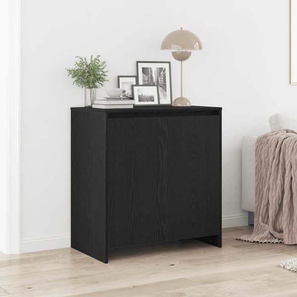 vidaXL skænk sort egetræ 70x41x75 cm konstrueret træ