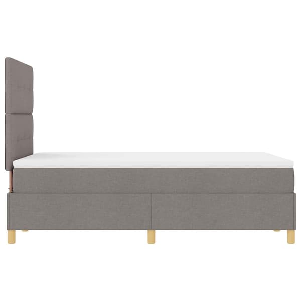 vidaXL Box spring seng med madras Gråbrun 120 x 200 cm Stof