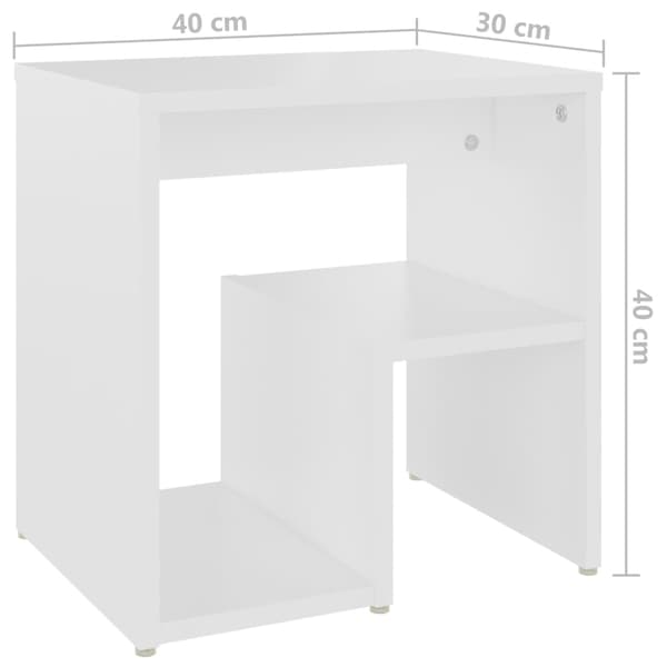 vidaXL sengeskabe 2 stk. 40x30x40 cm spånplade hvid