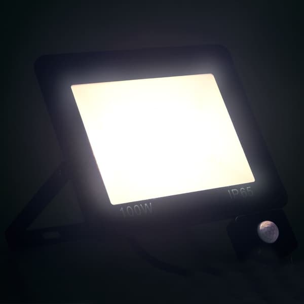 vidaXL LED-projektør med sensor 100 W kold hvid