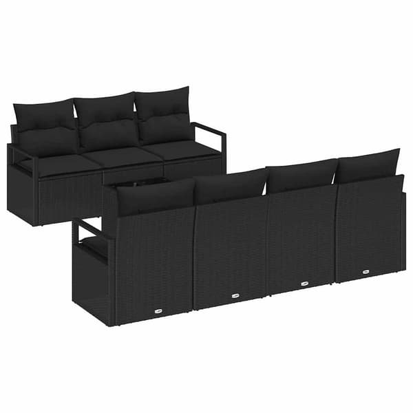 vidaXL Sofa Sæt 8 pcs Sort polyrattan