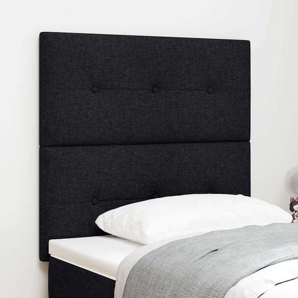 vidaXL LED-sengegavl Sort 90 cm Stof
