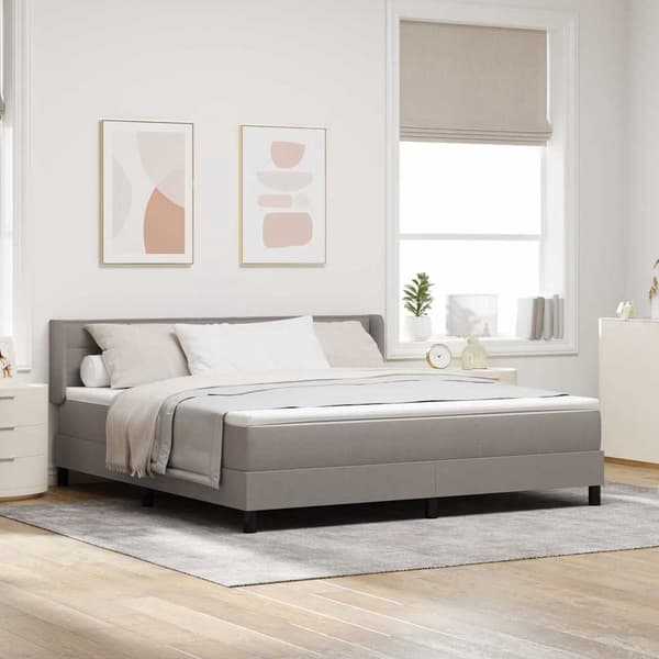 vidaXL Box spring seng med madras Gråbrun 200 x 180 cm Polyester