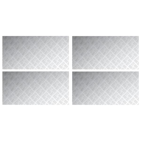 vidaXL Trappe Tread Rektangulær 4 pcs Sølv 100 x 50 cm Aluminium