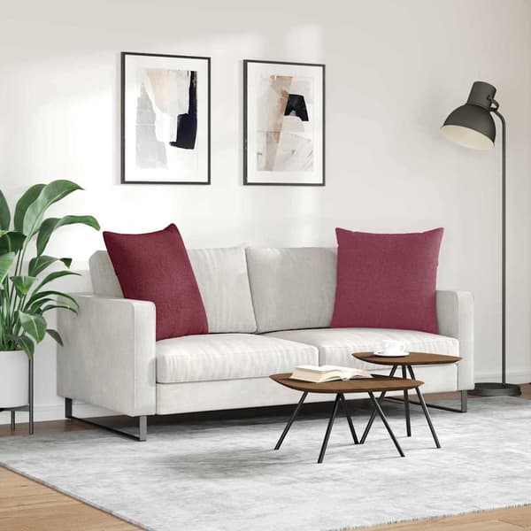 vidaXL Sofapuder 2 pcs Vinrød 60 x 60 cm Stof