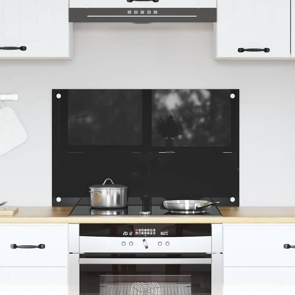 vidaXL Køkkenbacksplash Sort 80 x 50 cm hærdet glas