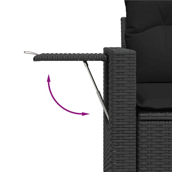 vidaXL Havesofa Sæt 12 pcs Sort polyrattan
