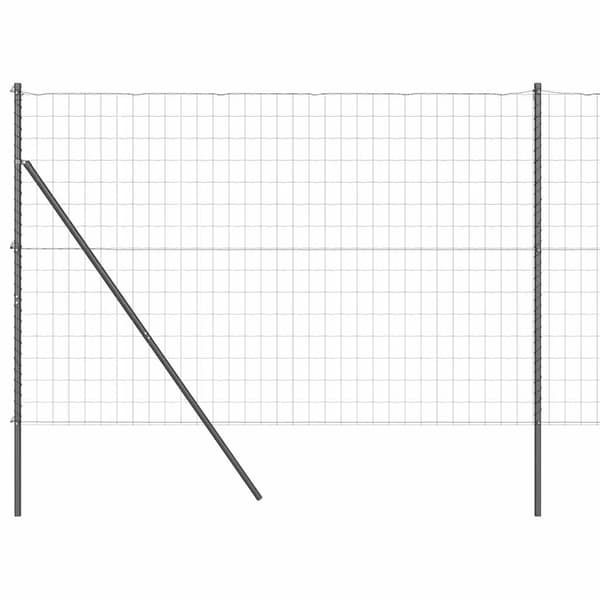 vidaXL Hegn med stolper Grå 1.6 x 10 m Stål