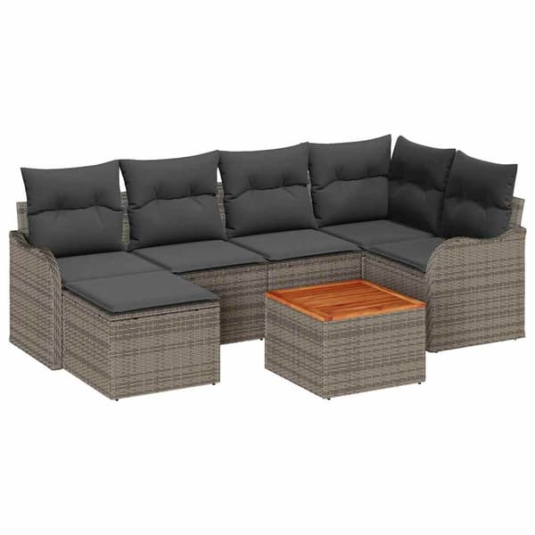 vidaXL Havesofa Sæt 7 pcs Grå