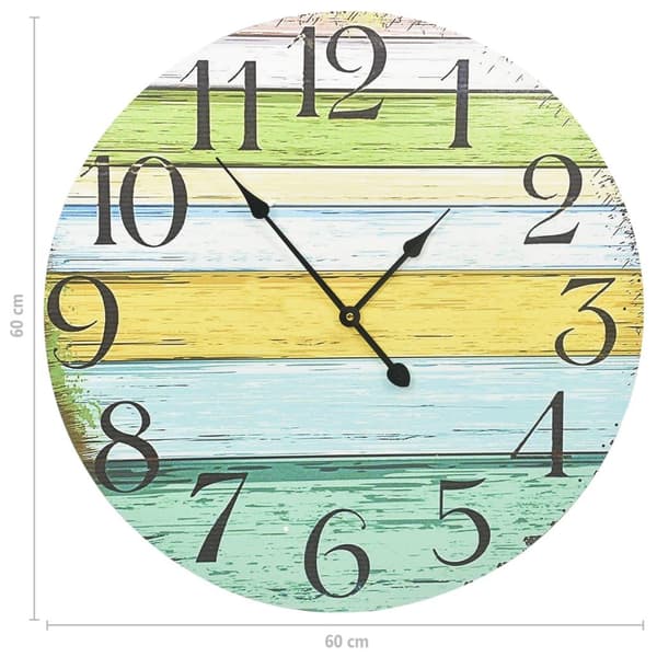 vidaXL Seinäkello monivärinen 60 cm MDF