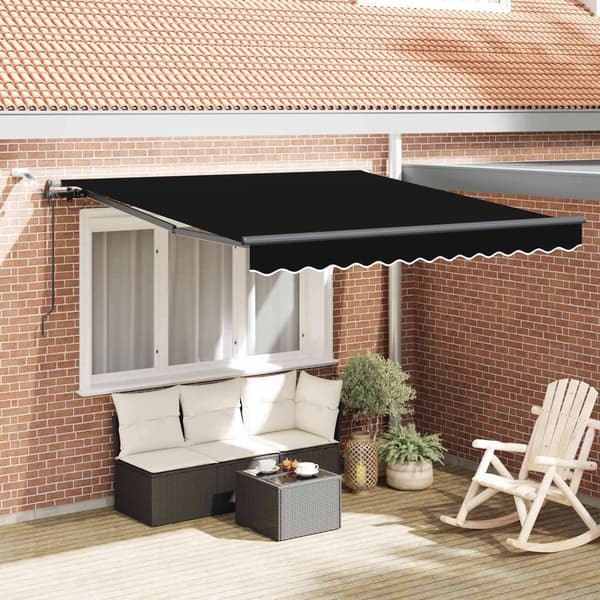 vidaXL Markisedug Sort 300 x 250 cm Polyester