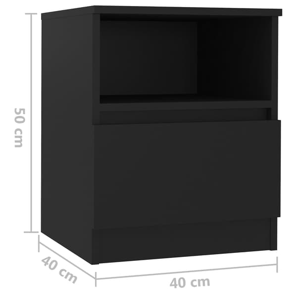 vidaXL sengeskabe 2 stk. 40x40x50 cm spånplade sort