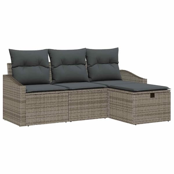vidaXL Sofa Sæt med pude 4 pcs polyrattan