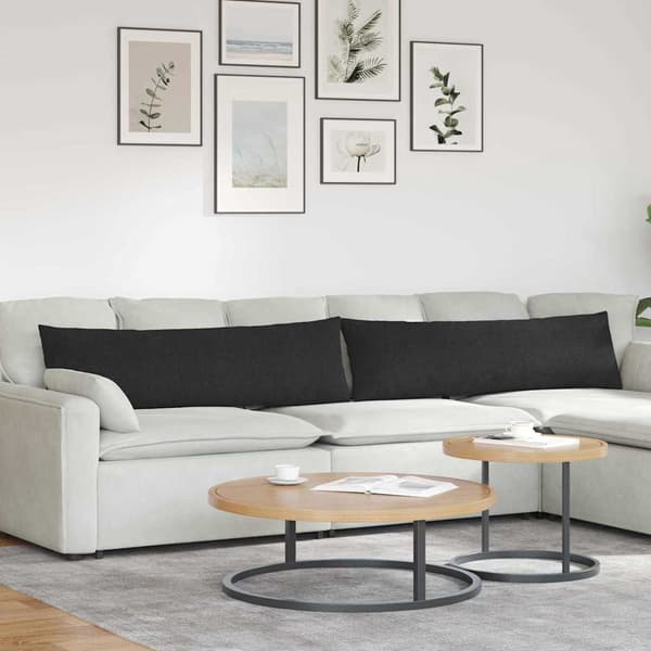 vidaXL Sofapuder 2 pcs Sort 145 x 40 cm Stof