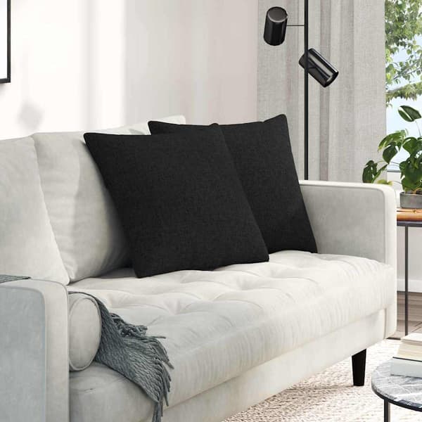 vidaXL Sofapuder 2 pcs Sort 50 x 50 cm Stof