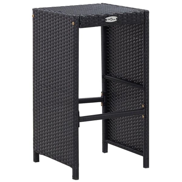 vidaXL udendørs barsæt 9 dele polyrattan sort