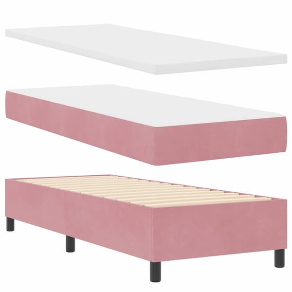 vidaXL Box spring seng med madras Lyserød 200 x 80 cm Polyester