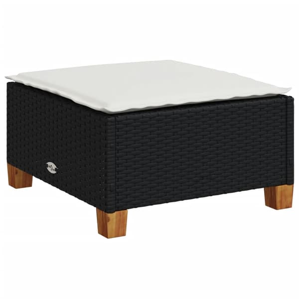 vidaXL sofasæt til haven 6 dele med hynder polyrattan sort